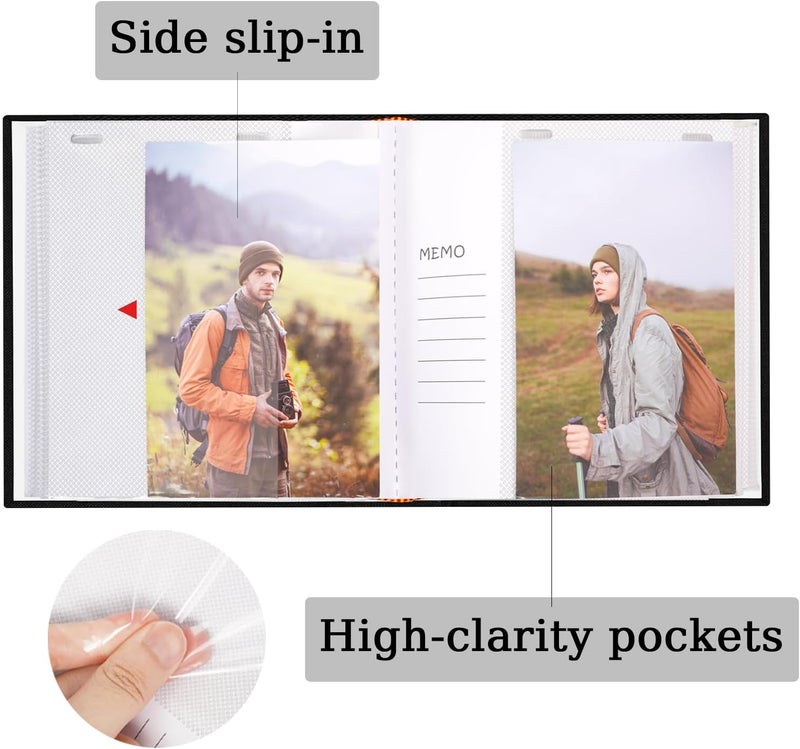 Cherrich Small Photo Album 4x6 100 Pockets with Writing Space Linen Cover Picture Book Holds 4x6 Photos for Wedding, Baby, Family, Graduation - Image 3